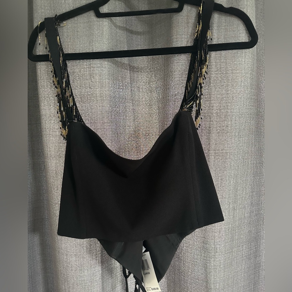 Chic Black Beaded Women's Midi Dress